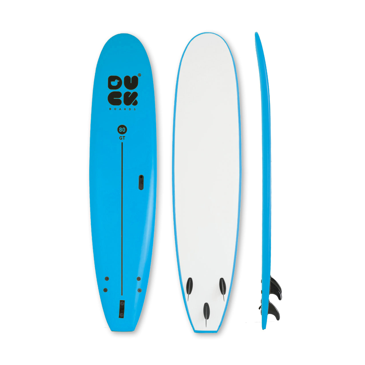 8’0” DUCK Boards - GT - Soft - Light blue - 3 soft PIP fins - 115,000 LKR