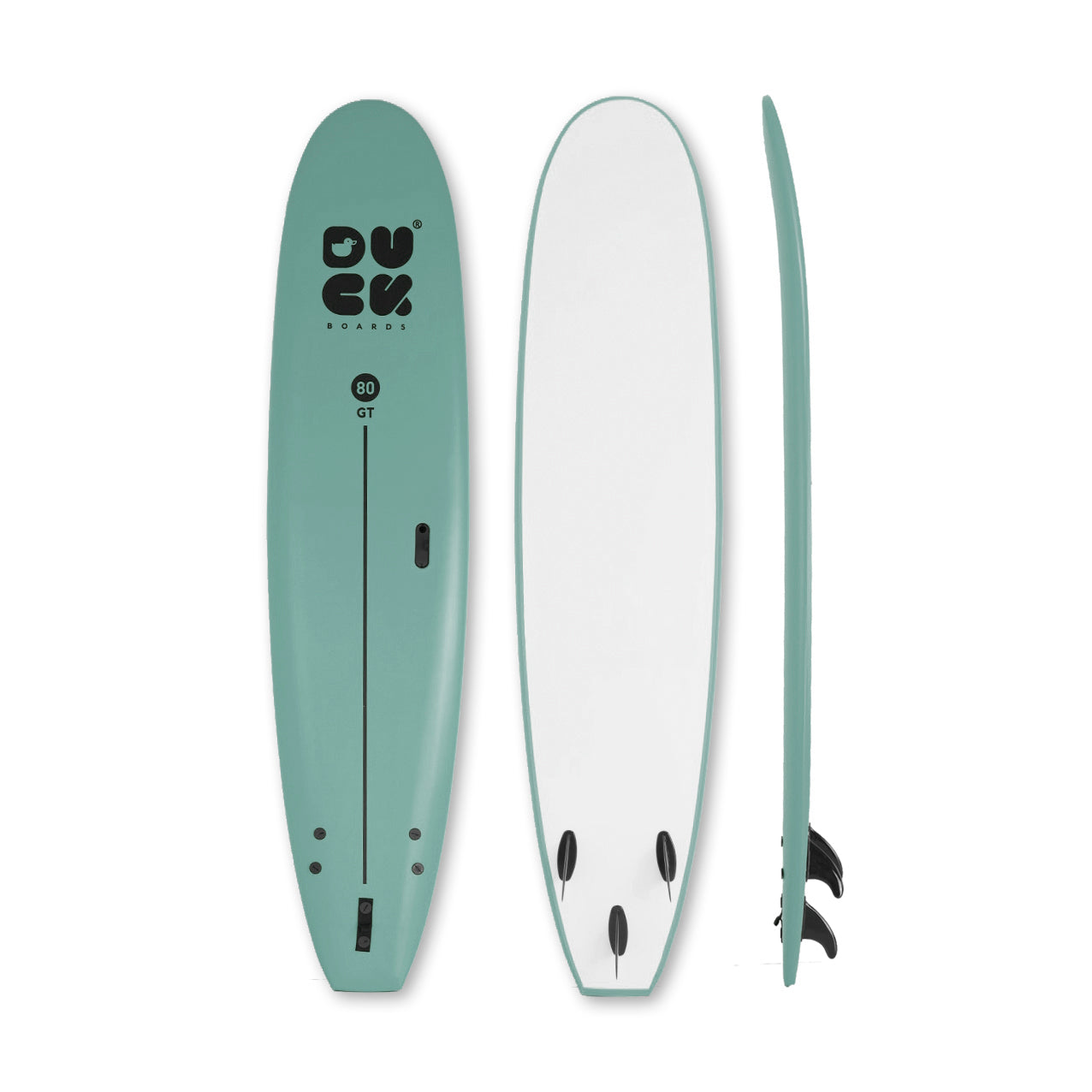 8’0” DUCK Boards - GT - Soft - Sea Mist - 3 soft PIP fins - 115,000 LKR