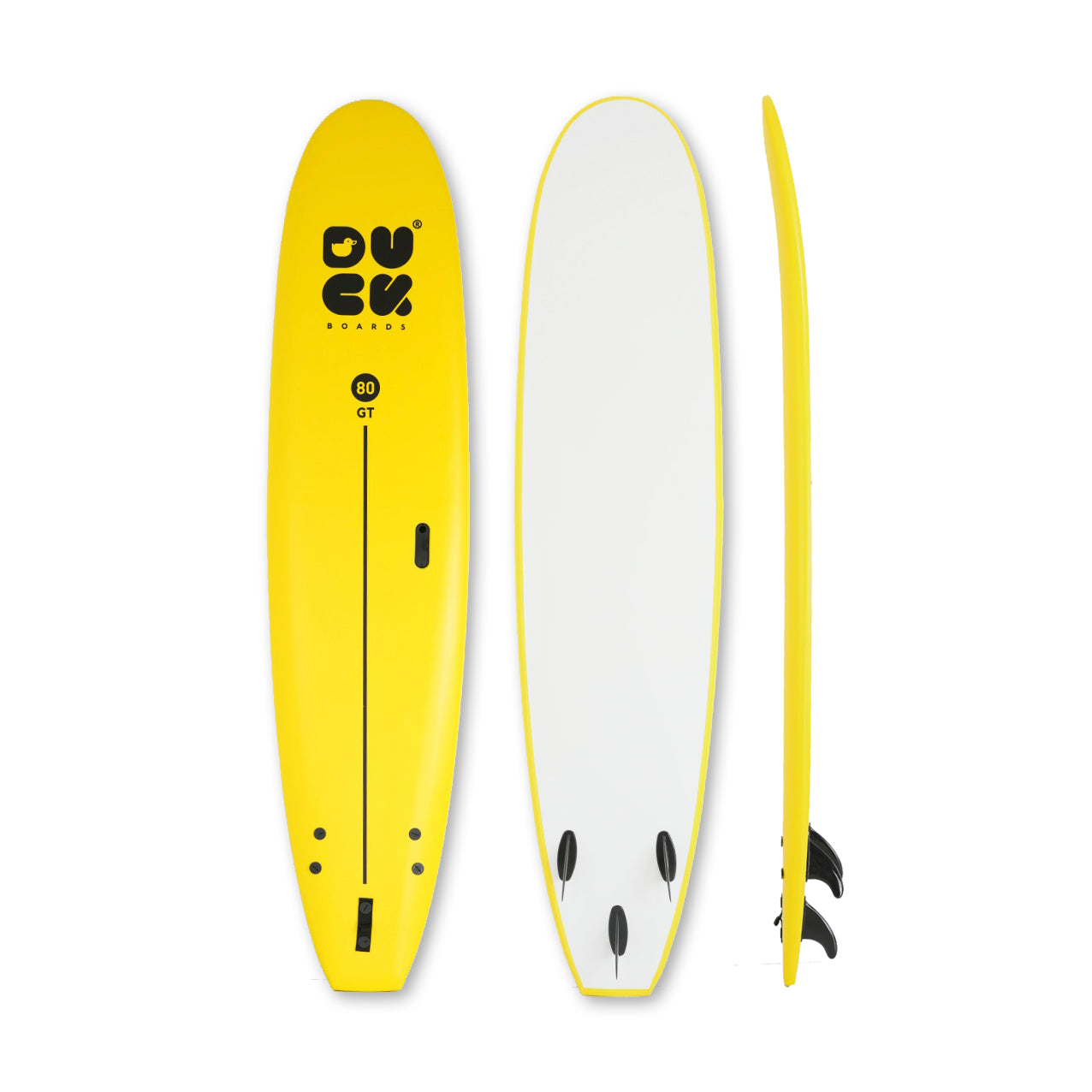 8’0” DUCK Boards - GT - Soft - Yellow - 3 soft PIP fins - 115,000 LKR