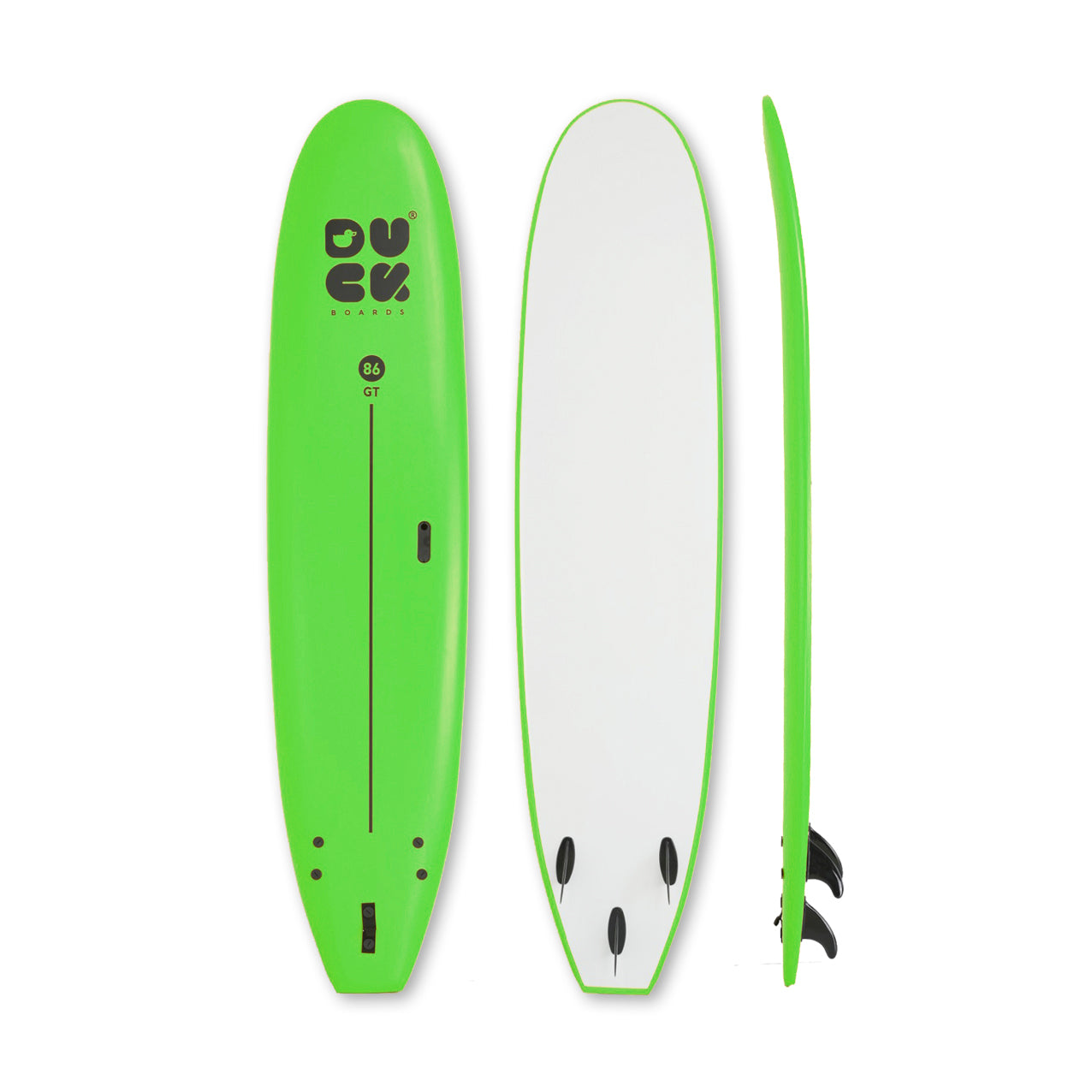 8’6” DUCK Boards - GT - Soft - Green - 3 soft PIP fins - 139,000 LKR