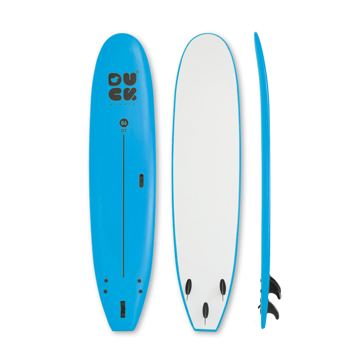 8’6” DUCK Boards - GT - Soft - Light blue - 3 soft PIP fins - 139,000 LKR