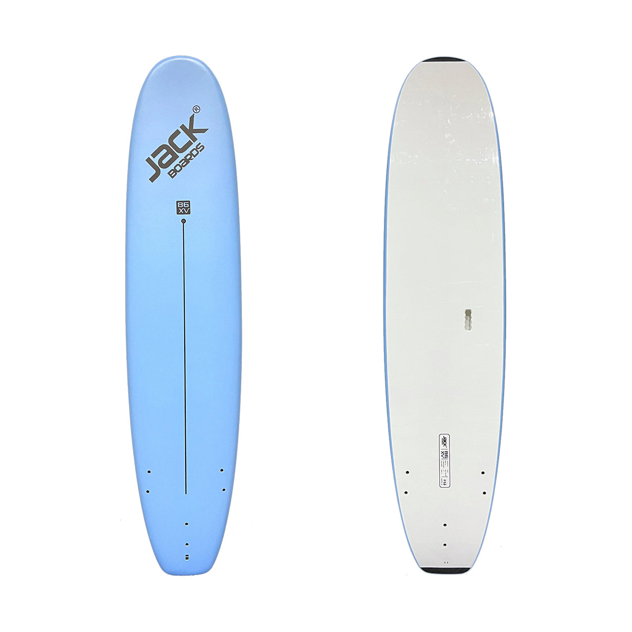 8’6” - JACK BOARDS - XV (Extra Volume) - Soft Top - Light Blue - 3 soft PIP fins - Price: 165,900 LKR