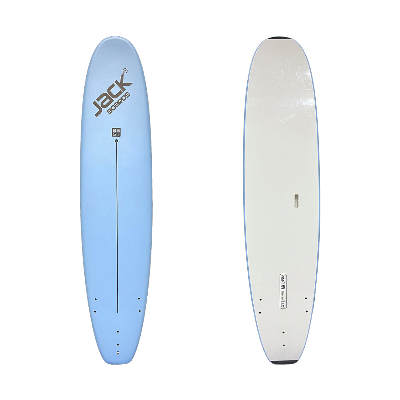 8’6” - JACK BOARDS - ST (Standard) - Soft Top - Light Blue - 3 soft PIP fins - Price: 165,900 LKR