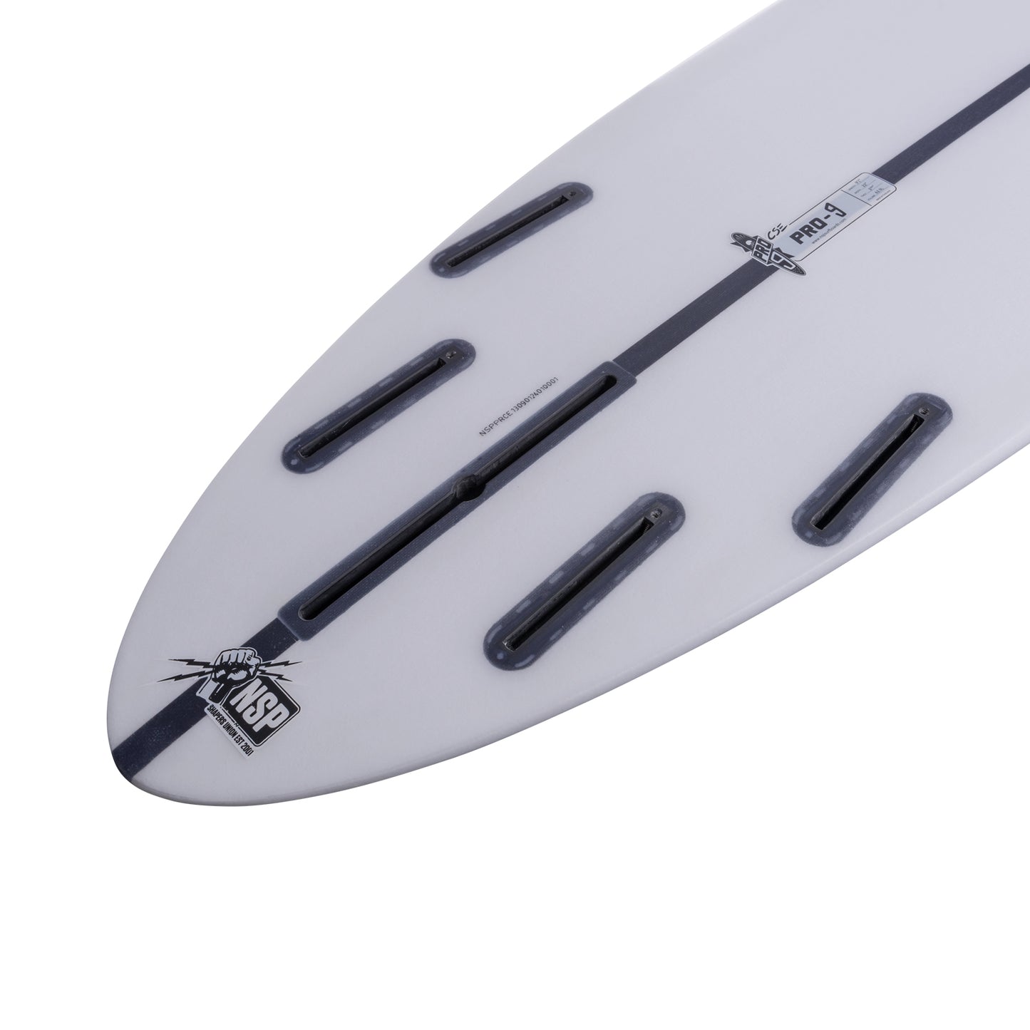 9’1” NSP Pro 9 - Shapers Union CSE - Clear - Futures (4+1 fin setup)