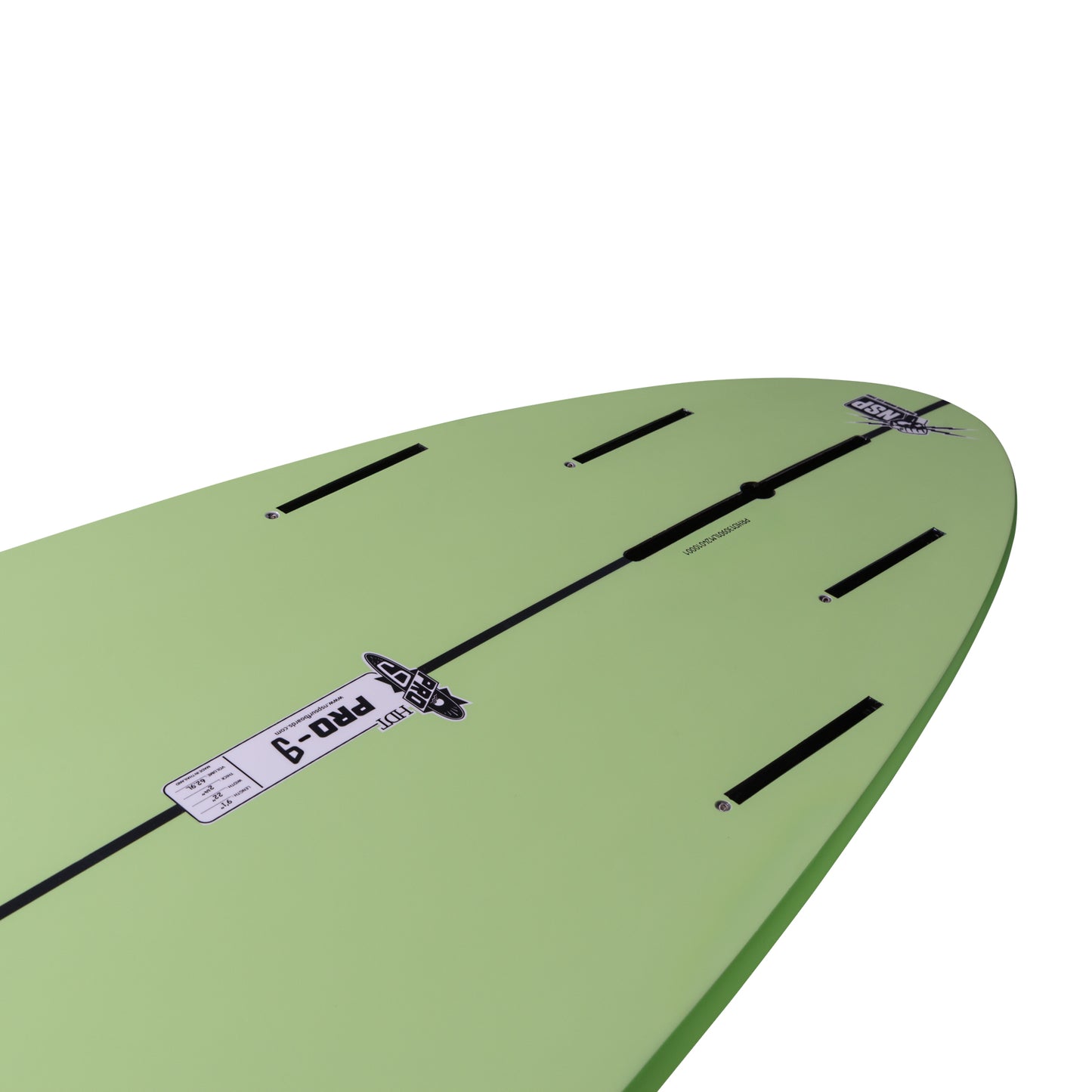 9’1” NSP Pro 9 - Shapers Union - HDT - Lime - Futures (4+1 fin setup)
