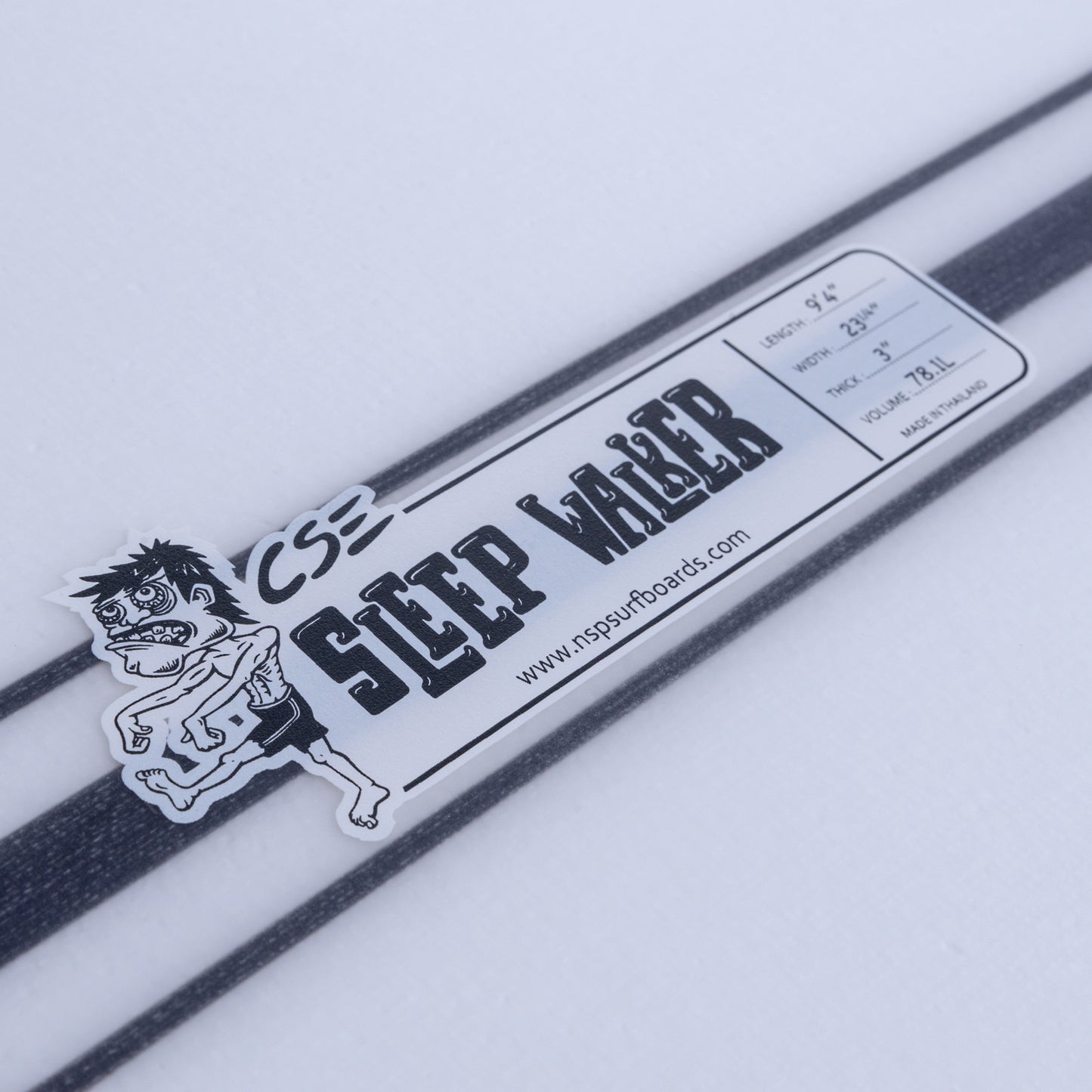 9’4” NSP Sleepwalker - Shapers Union - CSE - Clear - Single fin