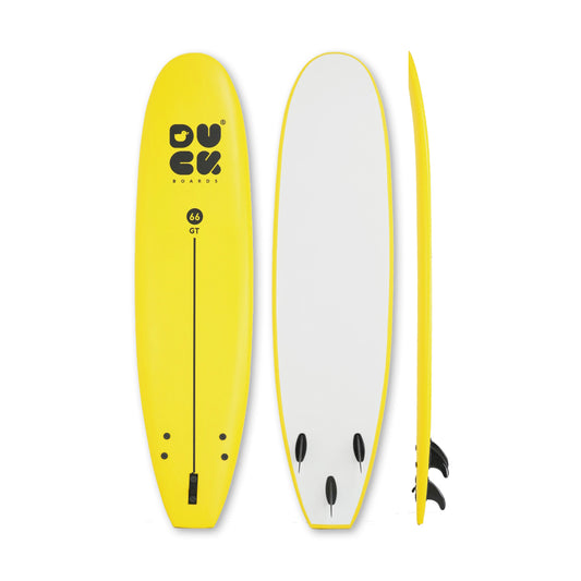 6’6” DUCK Boards - GT  - Soft - Yellow - 3 soft PIP fins - 89,000 LKR