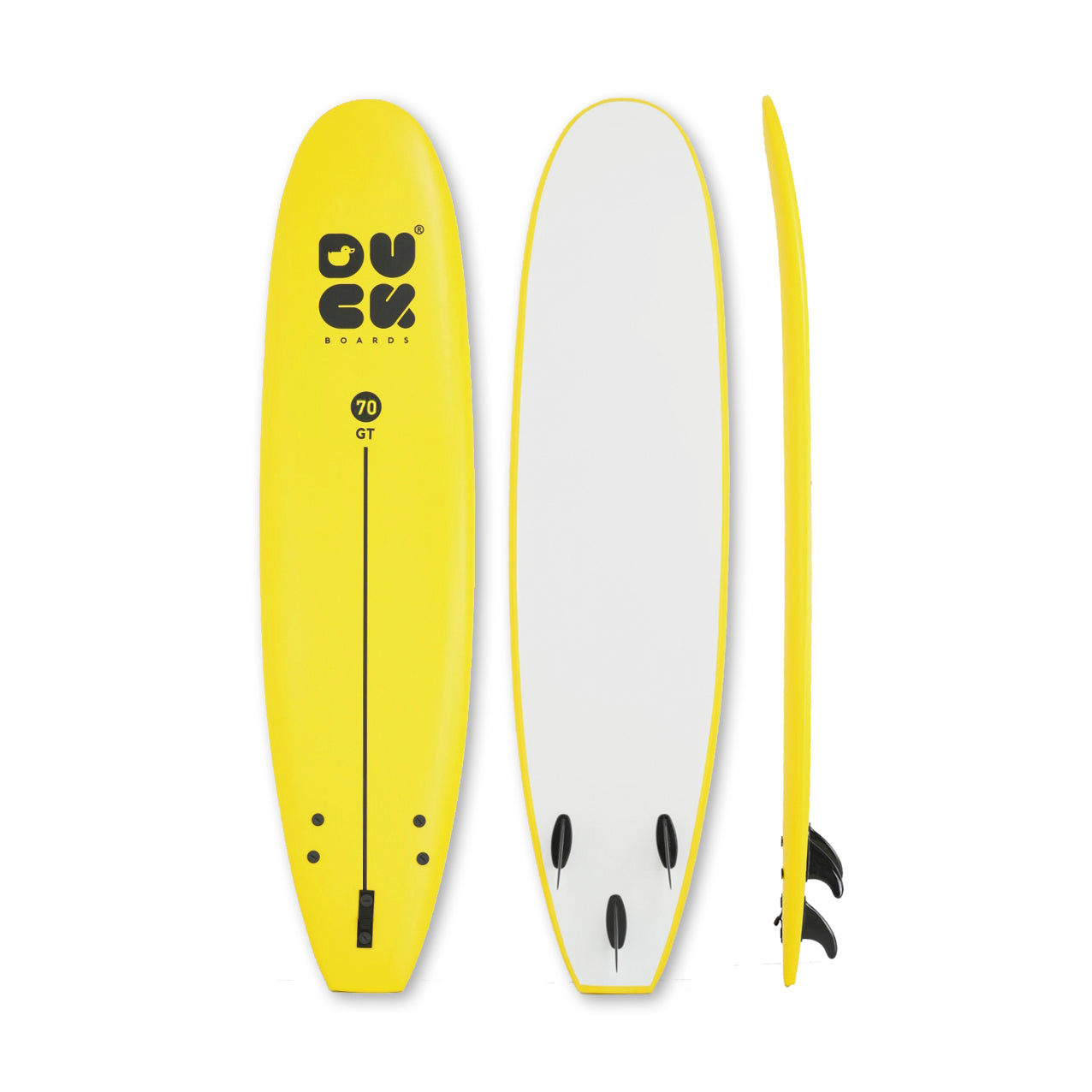 7’0” DUCK Boards - GT  - Soft - Yellow - 3 soft PIP fins - 102,000 LKR