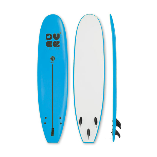 7’6” DUCK Boards - GT  - Soft - Light blue - 3 soft PIP fins - 115,000 LKR