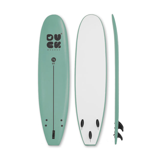 7’6” DUCK Boards - GT  - Soft - Sea Mist - 3 soft PIP fins - 115,000 LKR