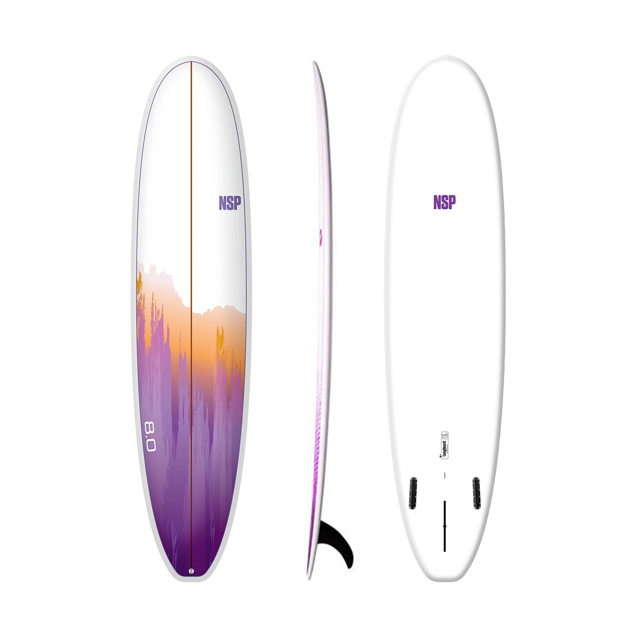 8’0” NSP - Longboard - 09 - E+ - Purple - Futures (2+1) - 194,000 LKR