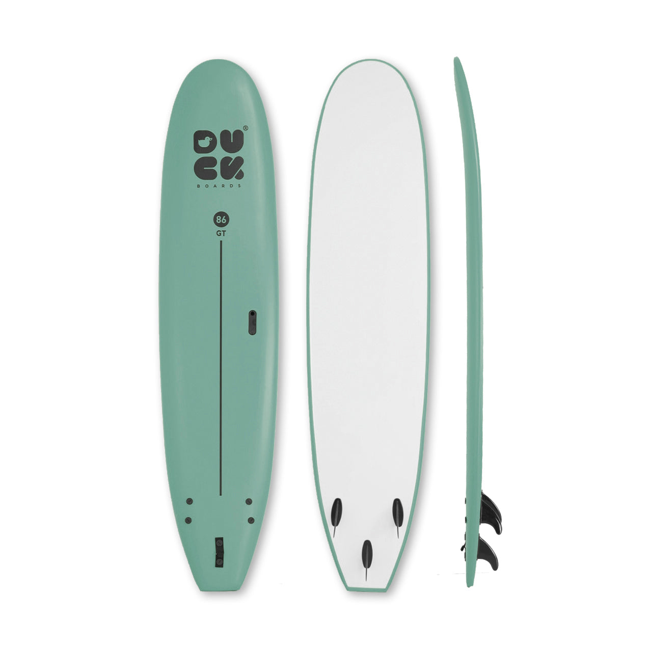 8’6” DUCK Boards - GT  - Soft - Sea Mist - 3 soft PIP fins - 139,000 LKR