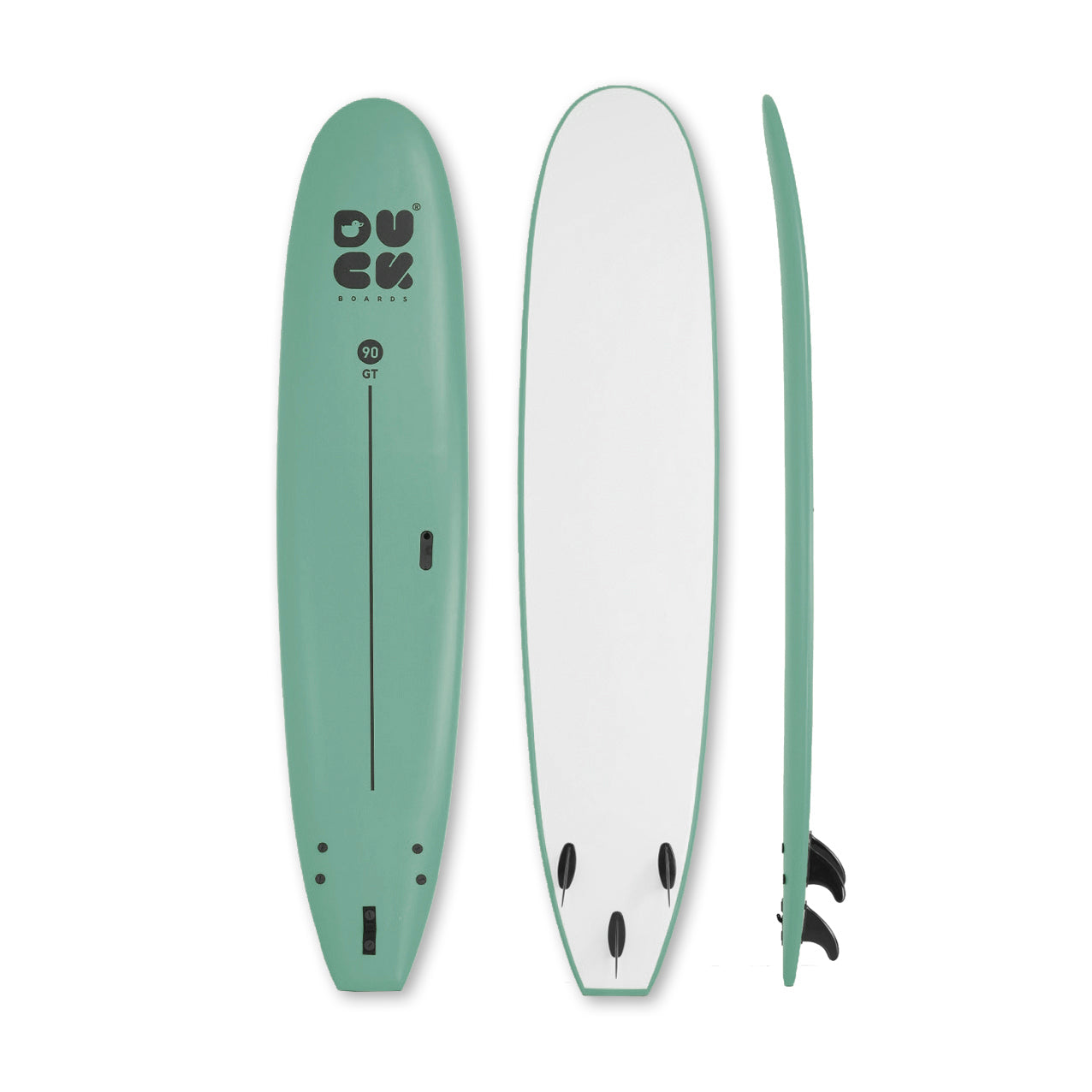 9’0” DUCK Boards - GT  - Soft - Sea Mist - 3 soft PIP fins - 139,000 LKR