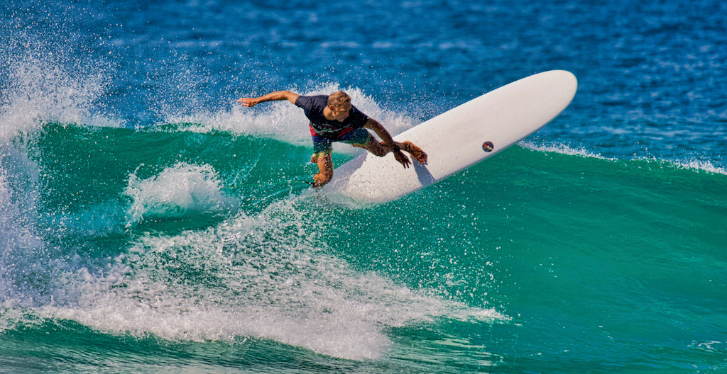 8’6” NSP - Longboard - Protech - White - futures (center fin + 2 sides)