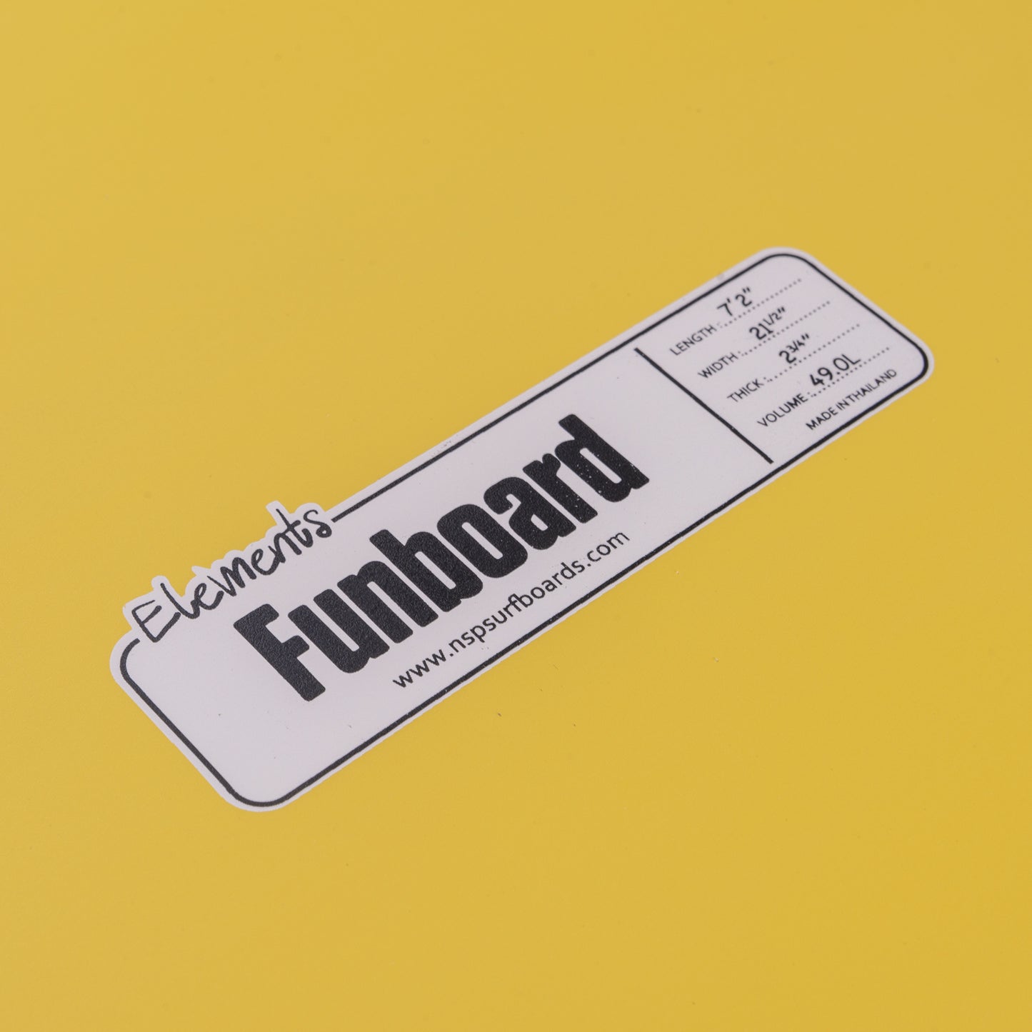 NSP Funboard - Yellow - Elements - Futures 5 fin setup