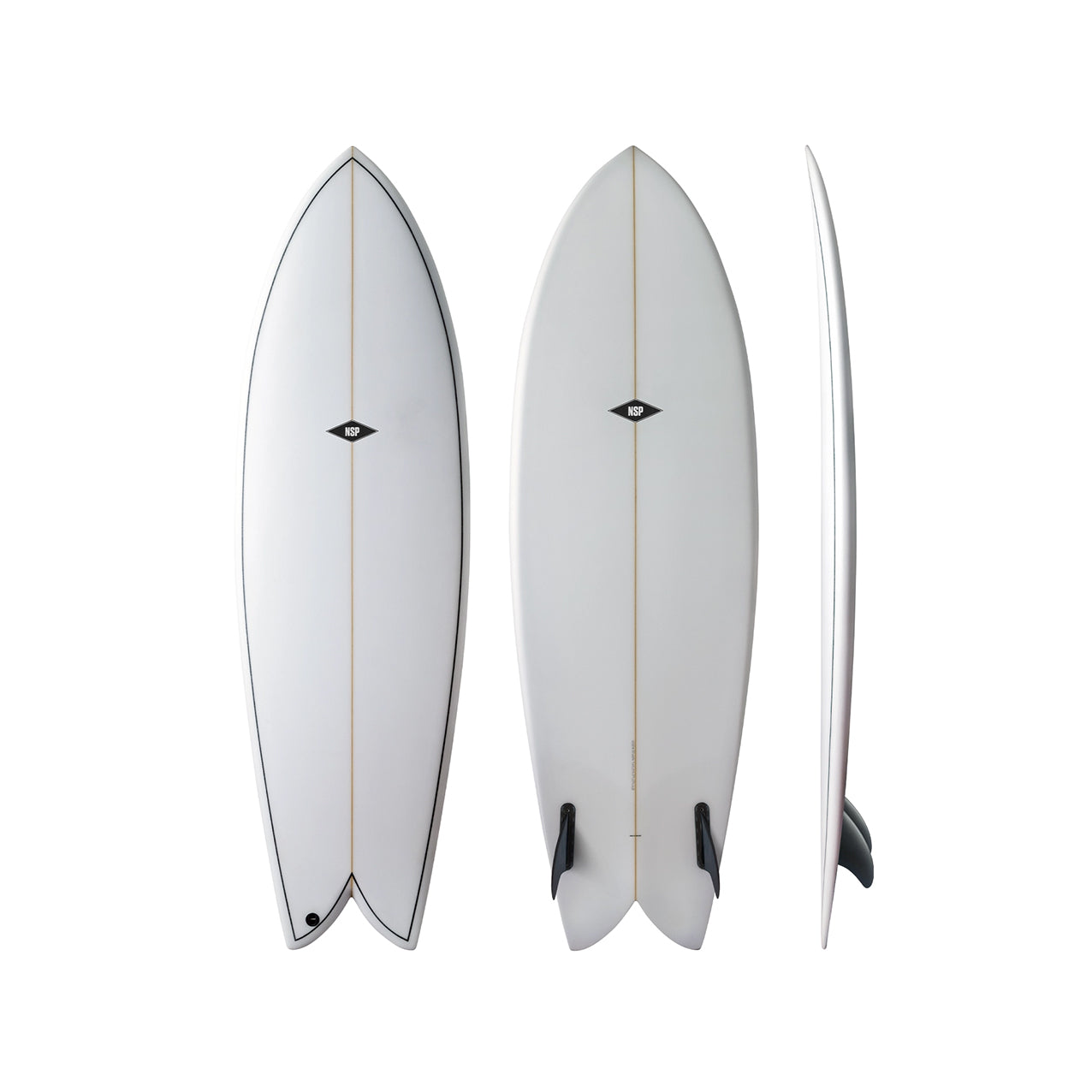 NSP Double Vision - PU - Clear - Futures Twin Fin