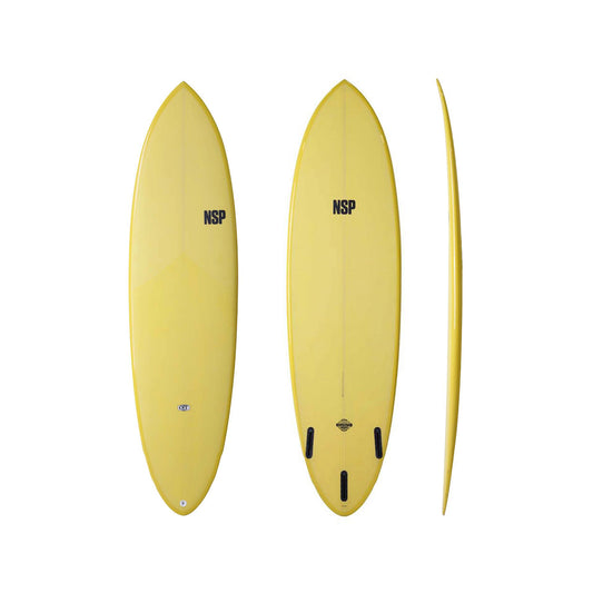 7’2” NSP Dreamrider - Heritage Series - Lemon - PU - Futures (3 fin setup)