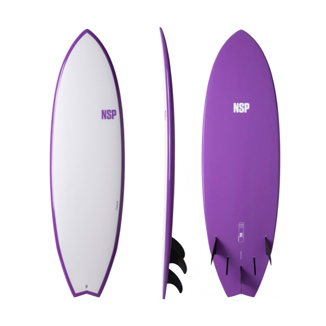 5’6” NSP - Fish - Elements HDT - 08 - Purple - Futures (5 fin setup)