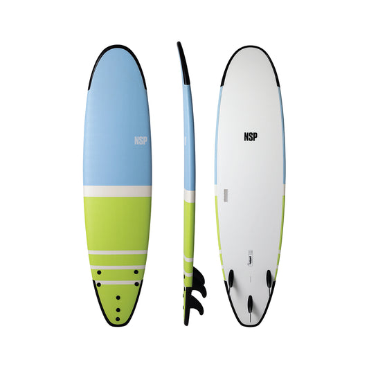 7’4” NSP Funboard - Tail dip green - Soft - P2 - soft bolt-thru fins - Price: 173,000 LKR