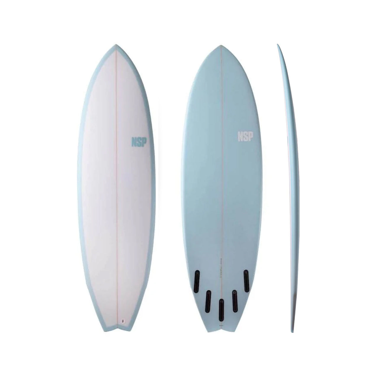 6'8" NSP Kingfish  - Powder Blue - PU - Futures (5 fin setup)