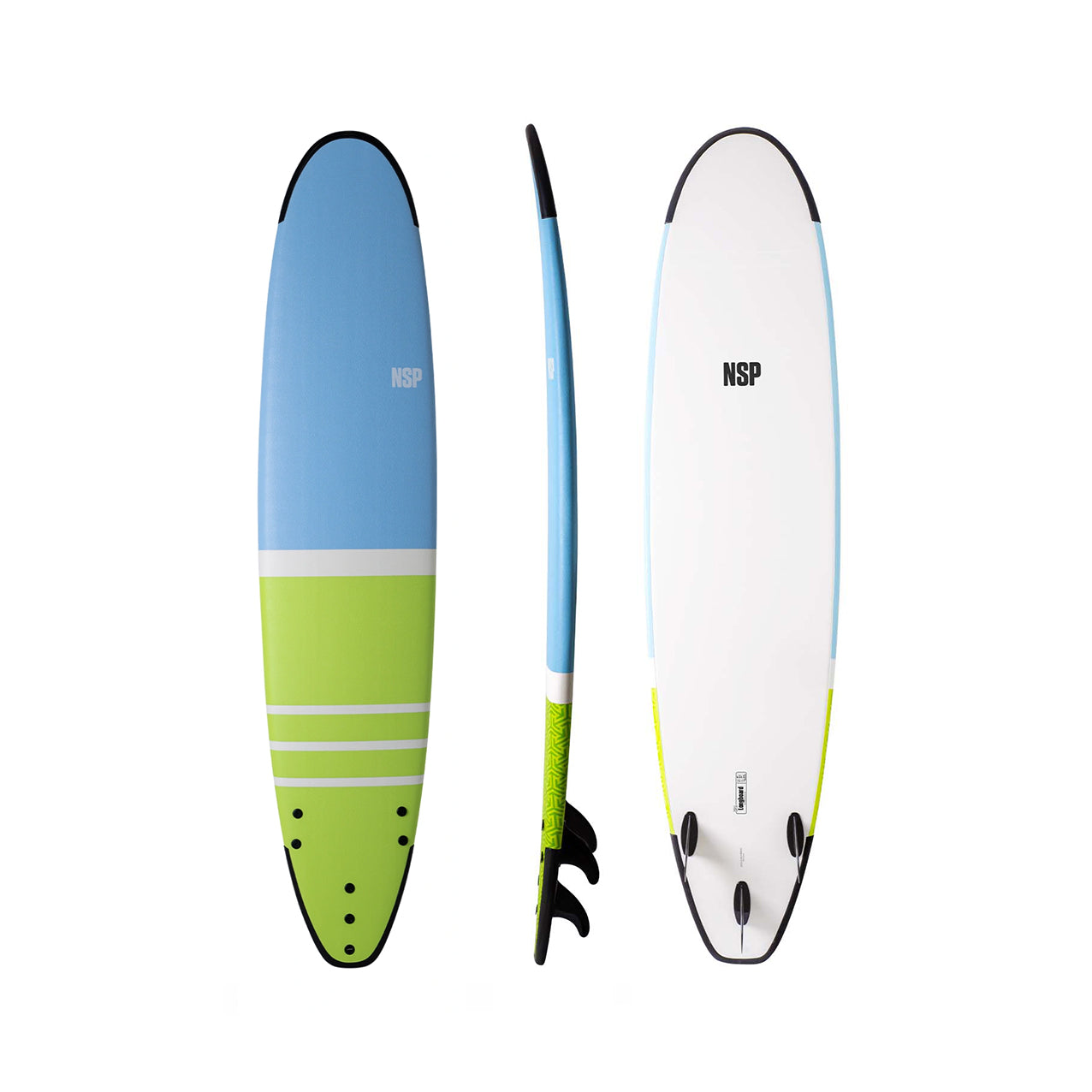 8’2” NSP Longboard - Tail dip green - Soft P2 - 3 soft bolt thru fins - Price: 199,000 LKR (Copy)