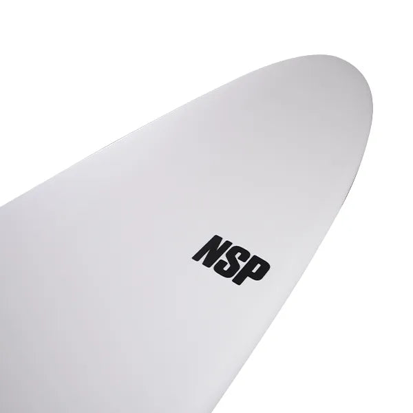 8’6” NSP - Longboard - Protech - White - futures (center fin + 2 sides)