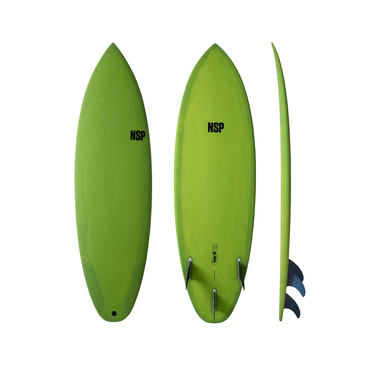 6’6” NSP Tinder D8 - Protech - Green Tint - Futures (3 fin setup)