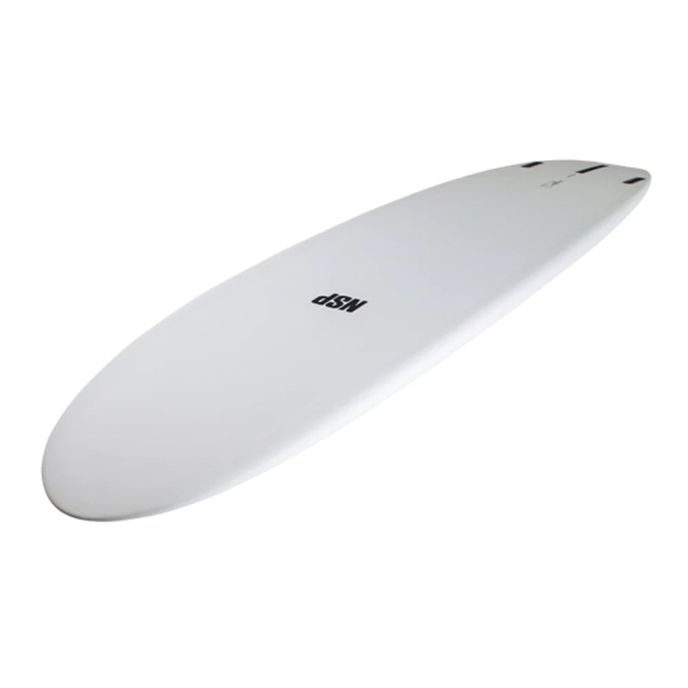 8’6” NSP - Longboard - Protech - White - futures (center fin + 2 sides)