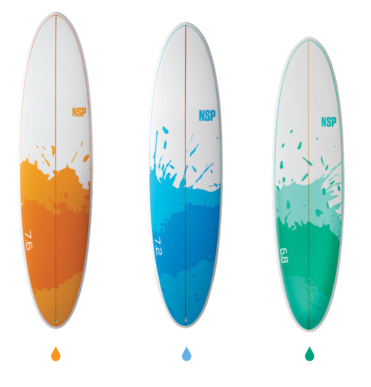 6’8” NSP Funboard - 09 - Green - E+ - Futures - 162,000 LKR