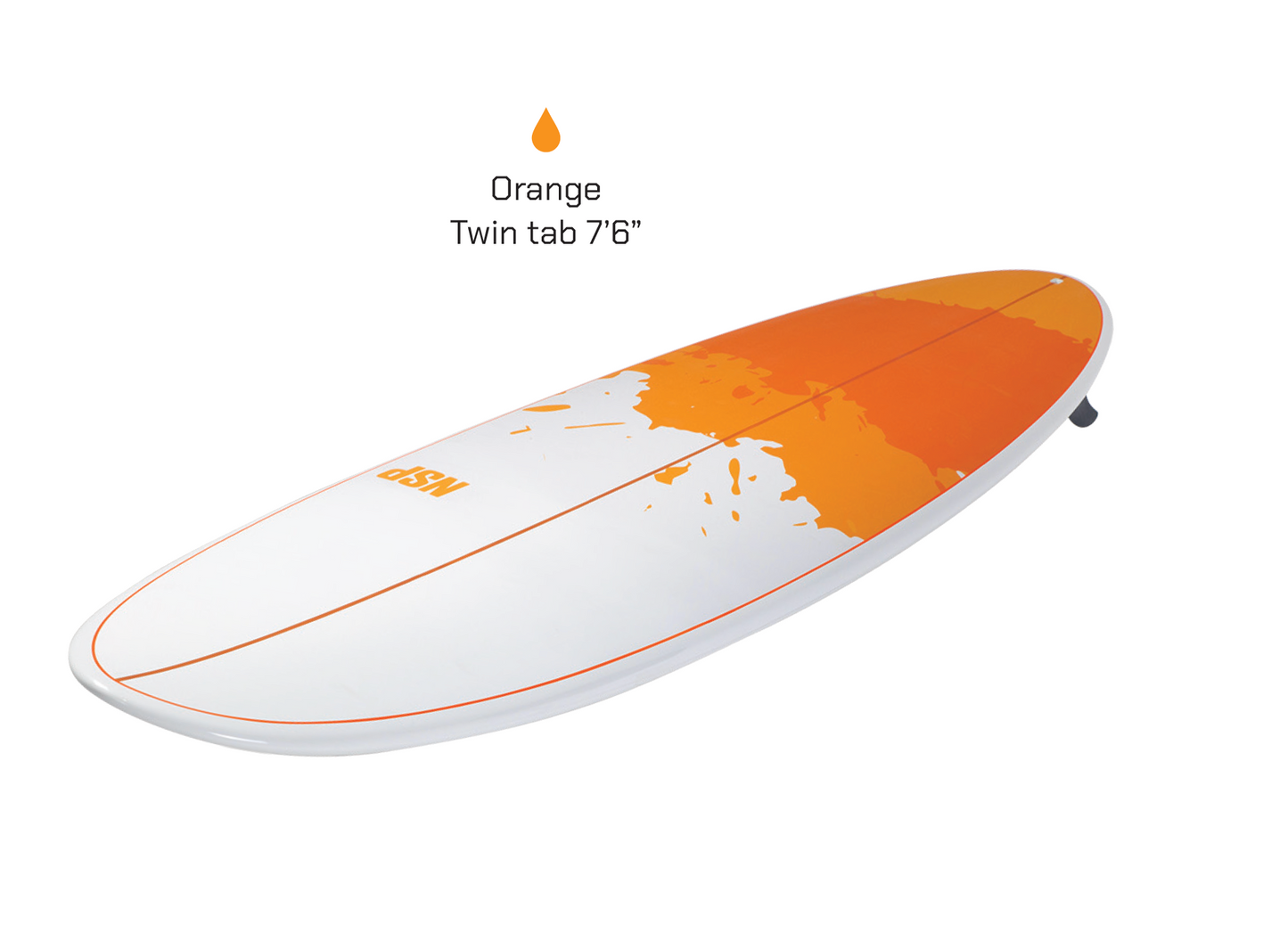 7’6” NSP Funboard - 09 - Orange - E+ - Futures - 167,000 LKR