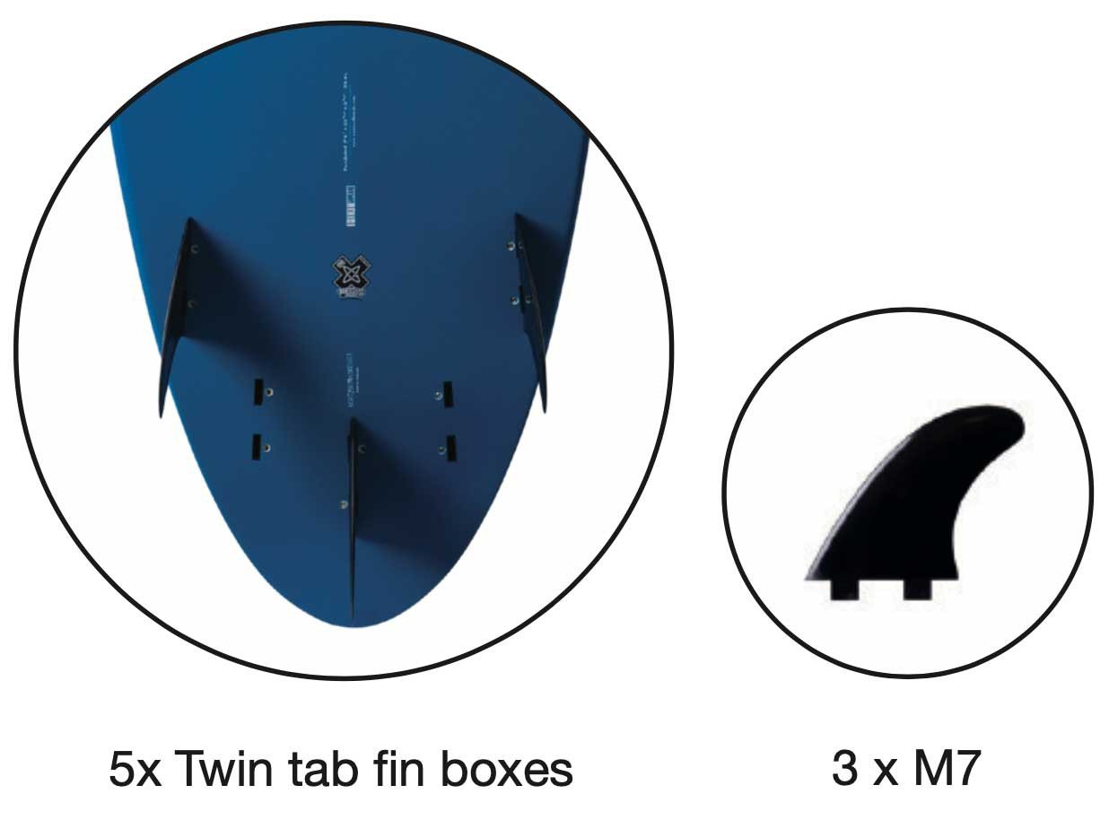 NSP Funboard - Tail Dip Navy - Elements HDT - FCS classic (5 fin setup)